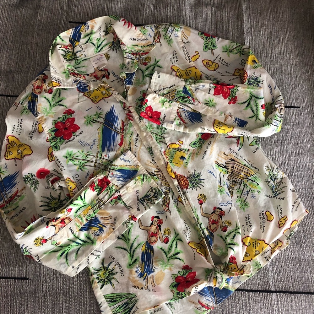 Kitschy JCrew Hawaiian Map Shirt